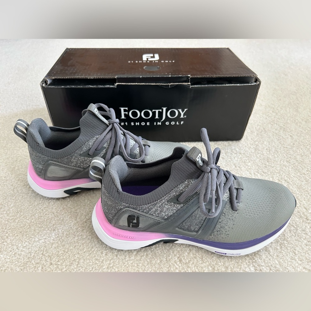 NIB FootJoy Women's 98168 Hyperflex Golf Shoes Gray/Pink/Purple Size 7.5 Medium